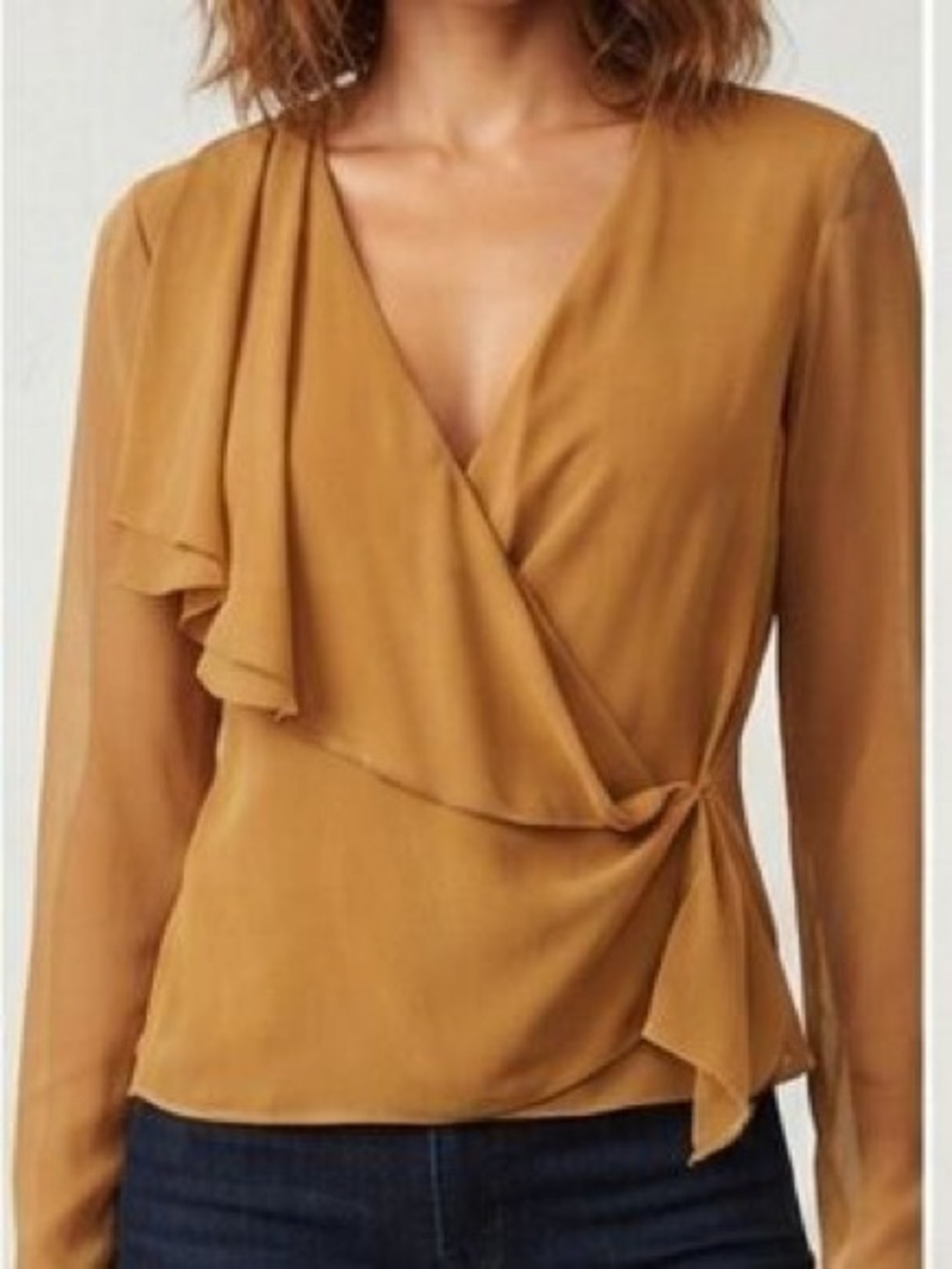 Robert Rodriguez silk faux-wrap top size 8